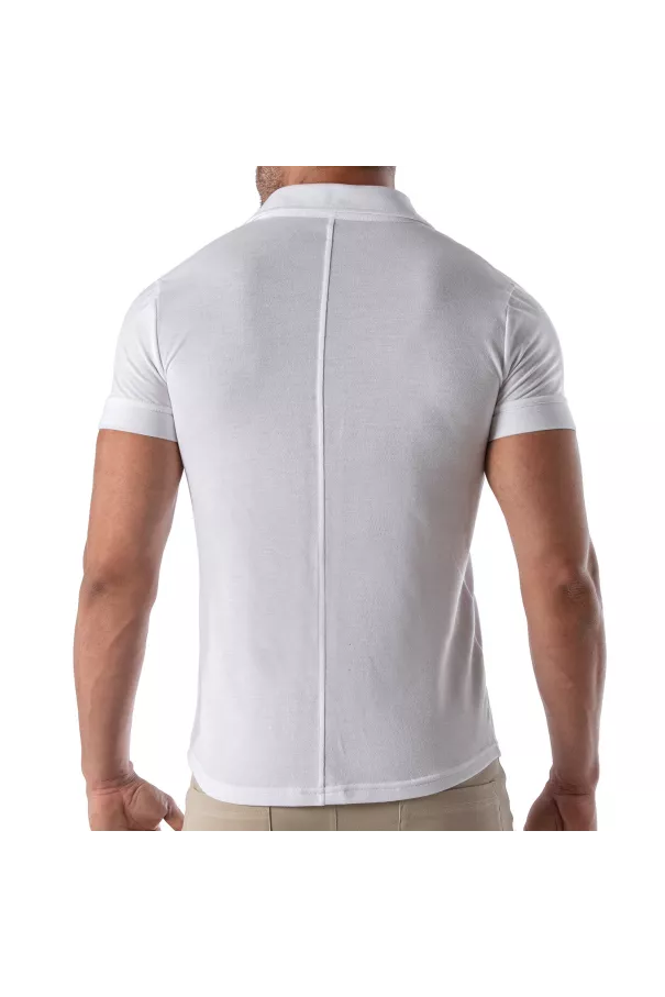 Piqué cotton shirt - White