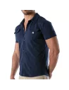 Piqué cotton shirt - Navy