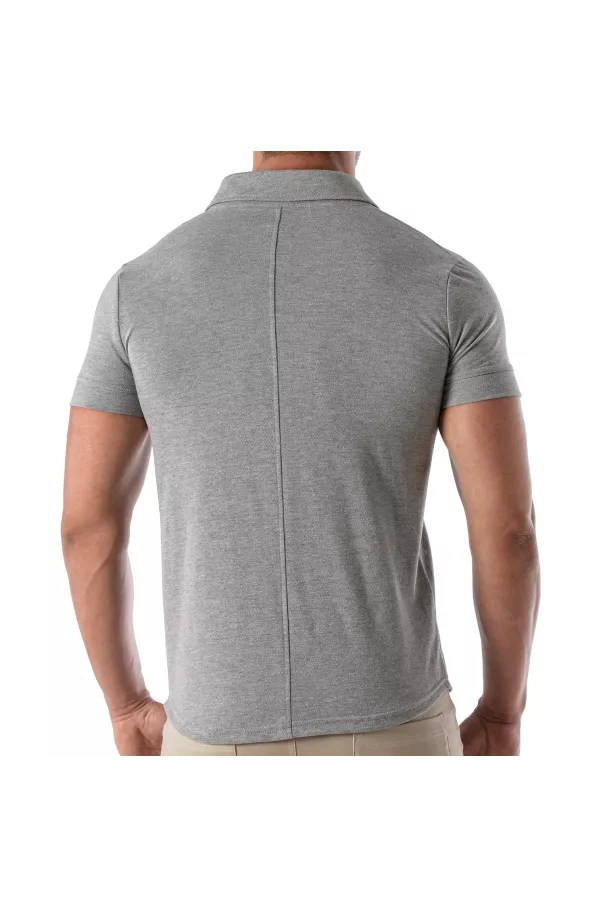 Piqué cotton shirt - Heather Grey