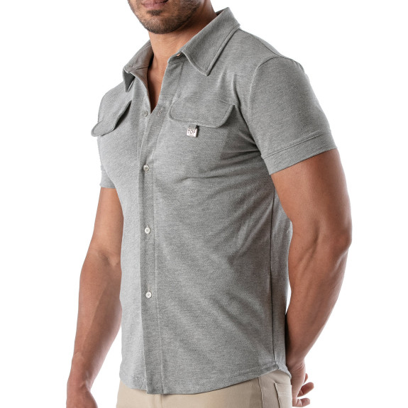 Piqué cotton shirt - Heather Grey