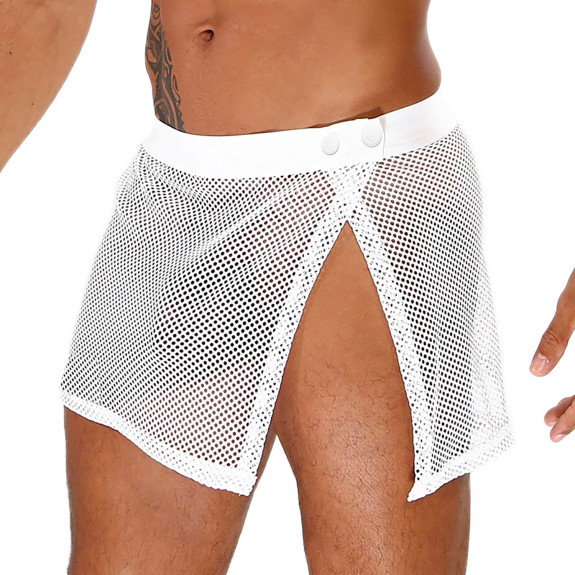 Circuit Mesh Skirt - White