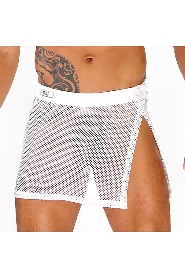 Circuit Mesh Skirt - White| Tof Paris