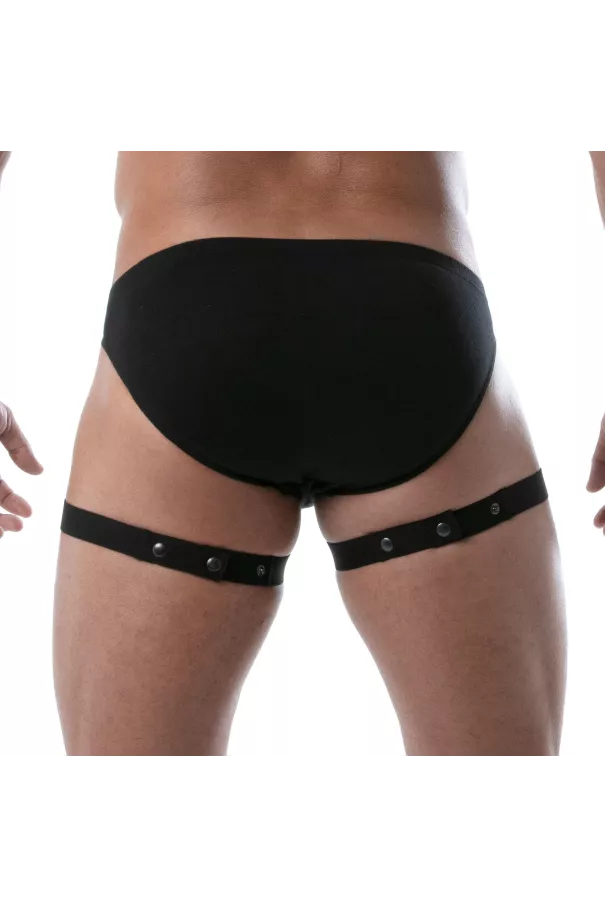leg harness black from the back