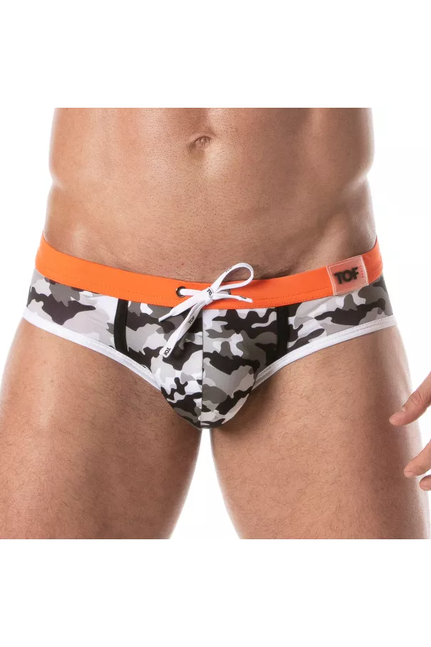 Iconic Swim Briefs - Camo Grey