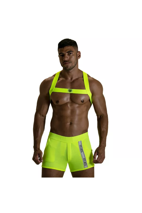Fetish Harness - Neon Yellow - Front - Short Yellow
