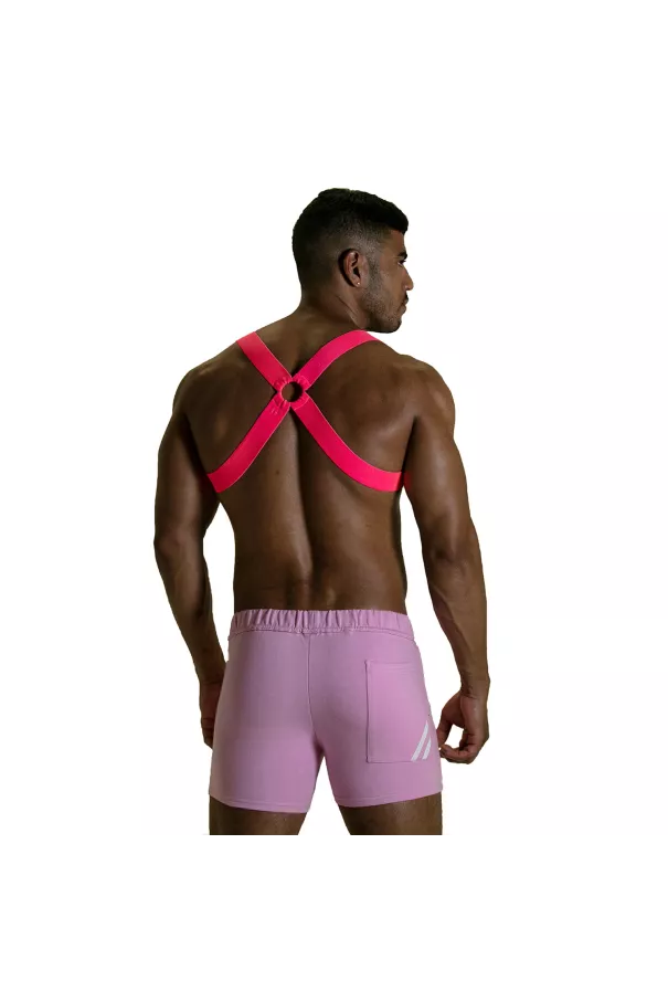 Fetish Elastic Harness Neon - Pink - Short Pink