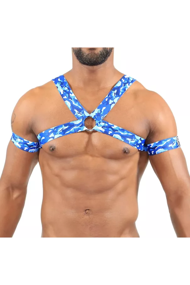 Elastic Harness Blue Camo - TOF-PARIS.com