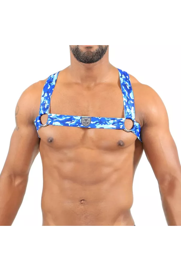 Elastic Harness Blue Camo - TOF-PARIS.com