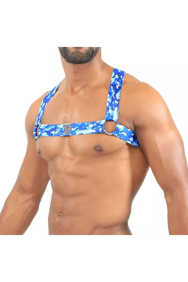 Elastic Harness Blue Camo - TOF-PARIS.com