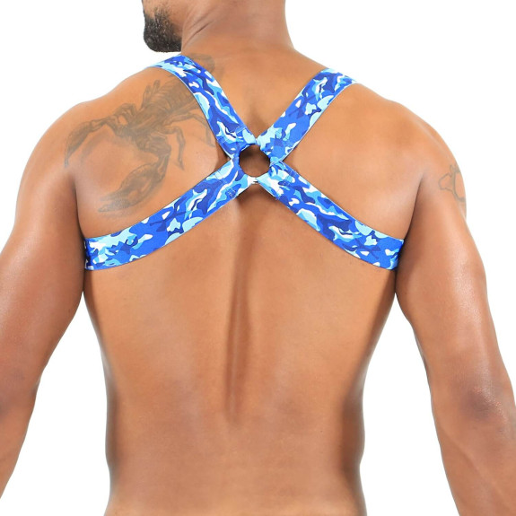 Elastic Harness Blue Camo - TOF-PARIS.com