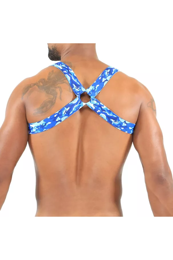 Elastic Harness Blue Camo - TOF-PARIS.com