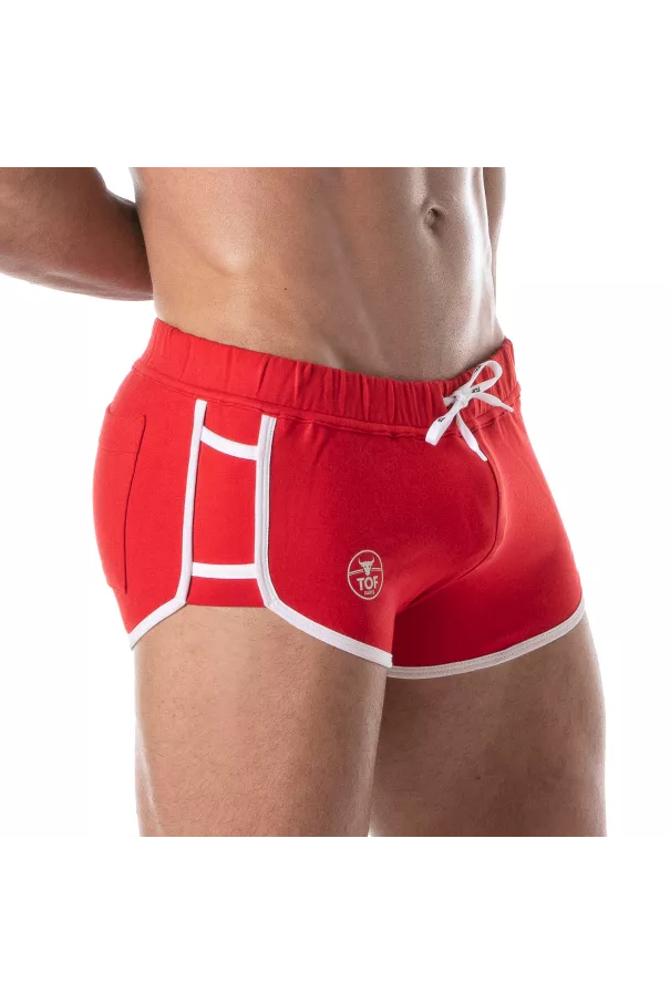 Sexy Retro Shorts Red - Men's Sexy Sport Shorts | TOF Paris