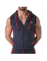 Hoodie navy blue with red