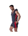 set of football short and zipped sleeveless hoodie
