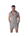 Zipped Sleeveless Hoodie Navy blue