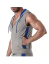 Zipped Sleeveless Hoodie Navy blue