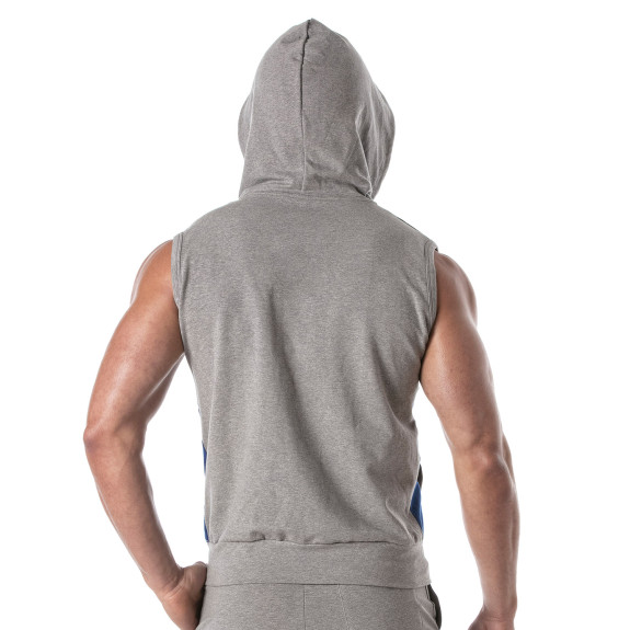 Zipped Sleeveless Hoodie Navy blue
