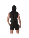 Zipped Sleeveless Hoodie Navy blue