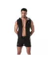 Zipped Sleeveless Hoodie Navy blue