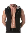 Zipped Sleeveless Hoodie Navy blue