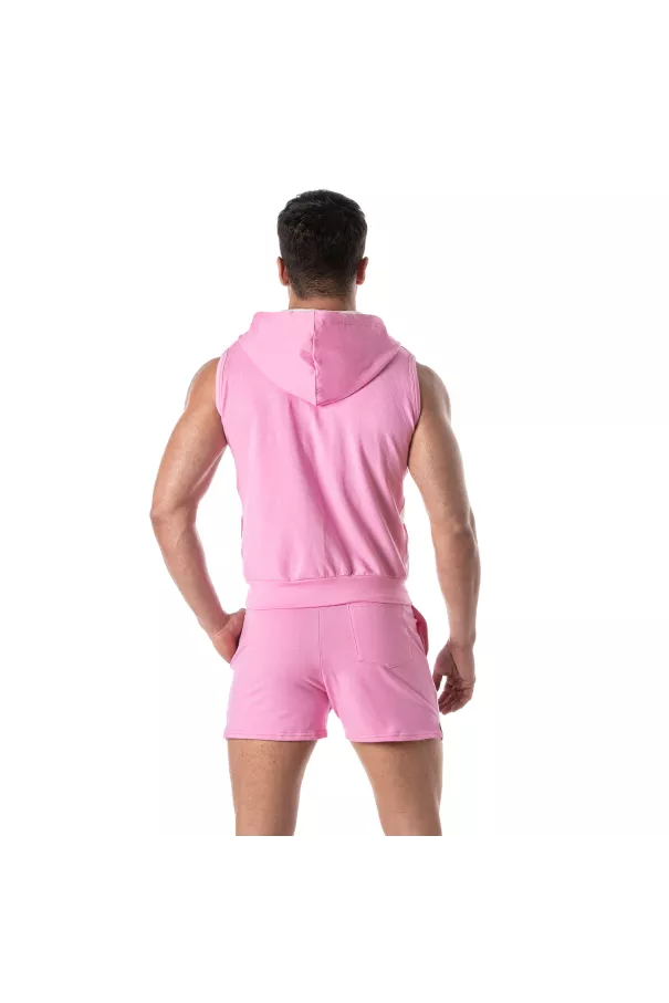 Hoodie For Men In Pink From Back
