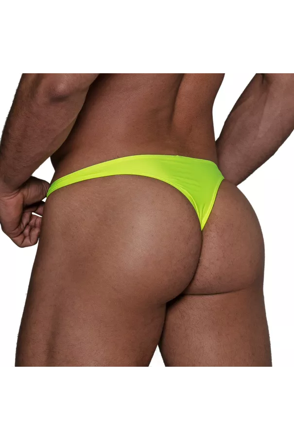Neon Swim Thongs Yellow from the back