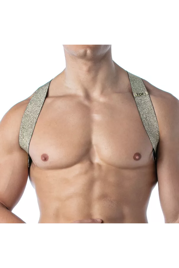 Magic X Harness Gold – Sexy Men’s Harness in Lurex | TOF Paris