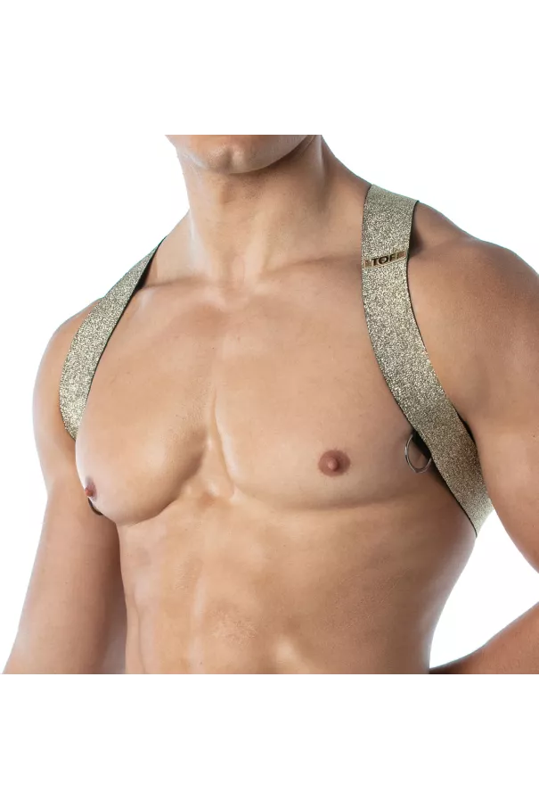 Magic X Harness Gold – Sexy Men’s Harness in Lurex | TOF Paris