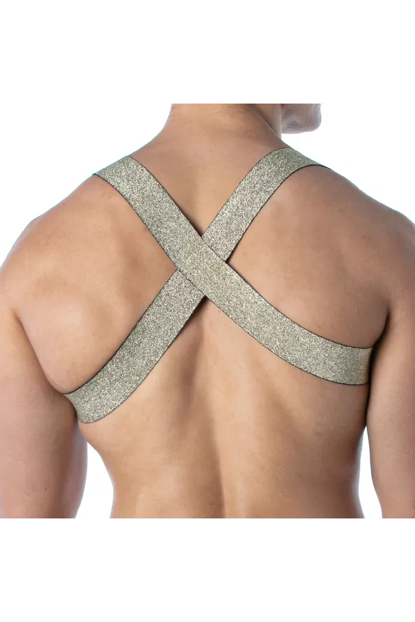 Magic X Harness Gold – Sexy Men’s Harness in Lurex | TOF Paris