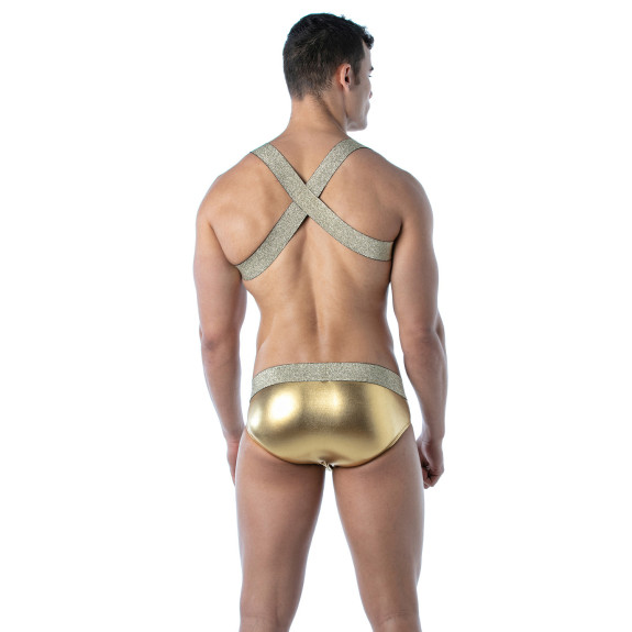 Magic X Harness Gold – Sexy Men’s Harness in Lurex | TOF Paris