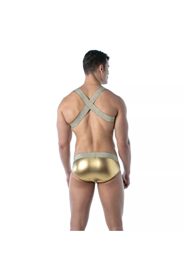 Magic X Harness Gold – Sexy Men’s Harness in Lurex | TOF Paris