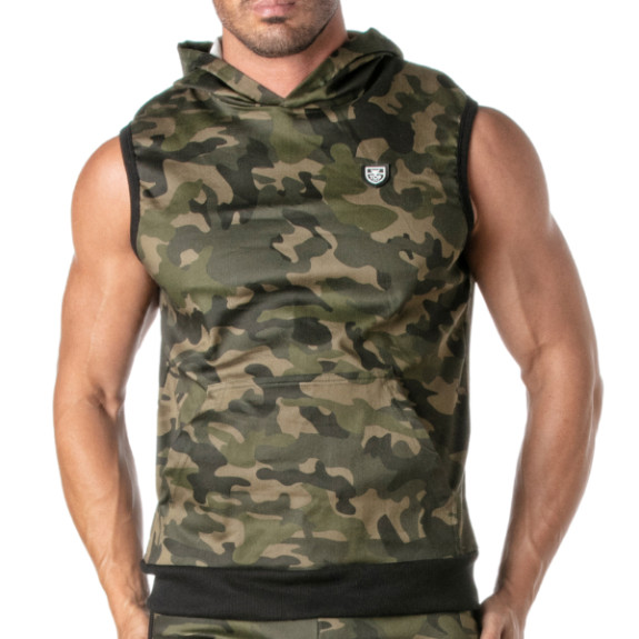 Army Sleeveless Hoodie