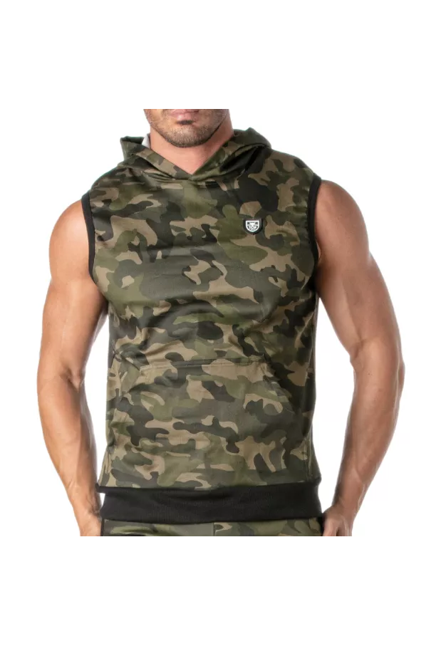 Army Sleeveless Hoodie