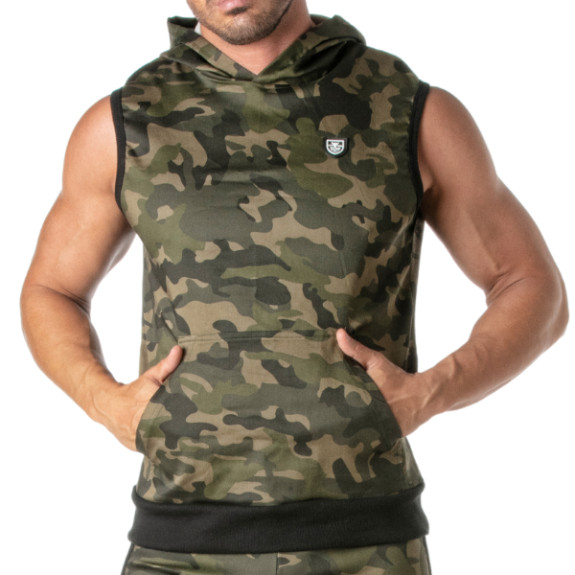 Army Sleeveless Hoodie
