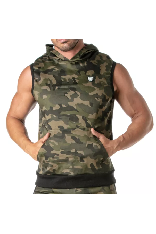 Army Sleeveless Hoodie