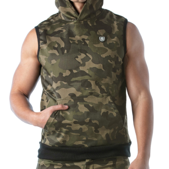 Army Sleeveless Hoodie