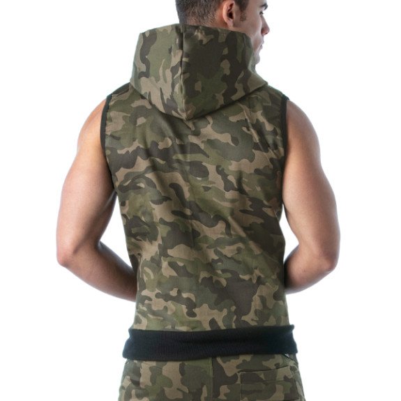 Army Sleeveless Hoodie