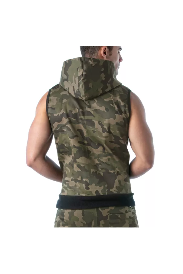 Army Sleeveless Hoodie