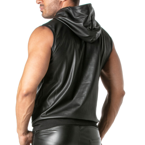 Kinky Zipped Pocket Sleeveless Hoodie