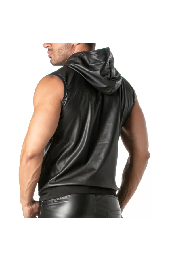 Kinky Zipped Pocket Sleeveless Hoodie
