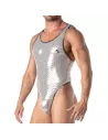 Men's Silver Sequin Thong Bodysuit