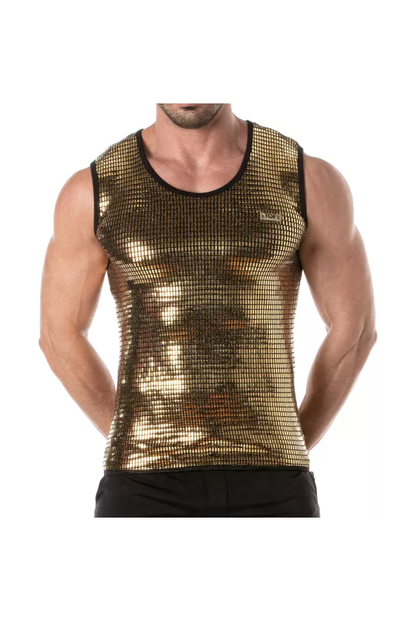 Glitter Tank Top Gold for men