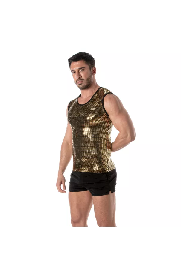 Glitter Tank Top Gold for men