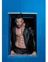 Leather Hoodie Vest for men