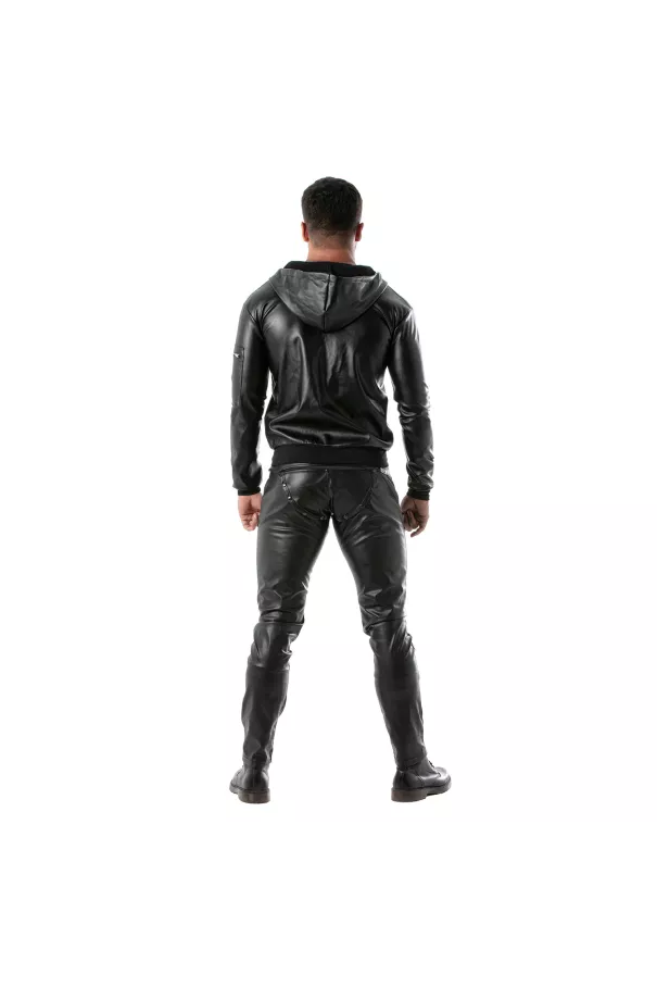 Leather Hoodie Vest for men