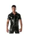 man wearing a black vinyl zipped vest cover image