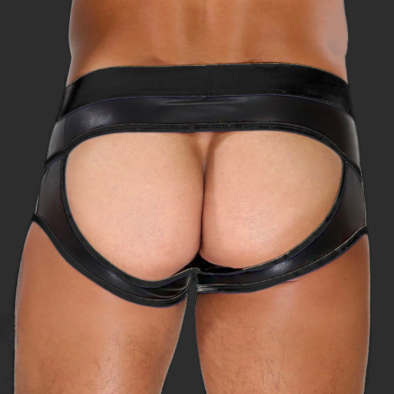 FETISH BOTTOMLESS BOXERS BLACK/WHITE