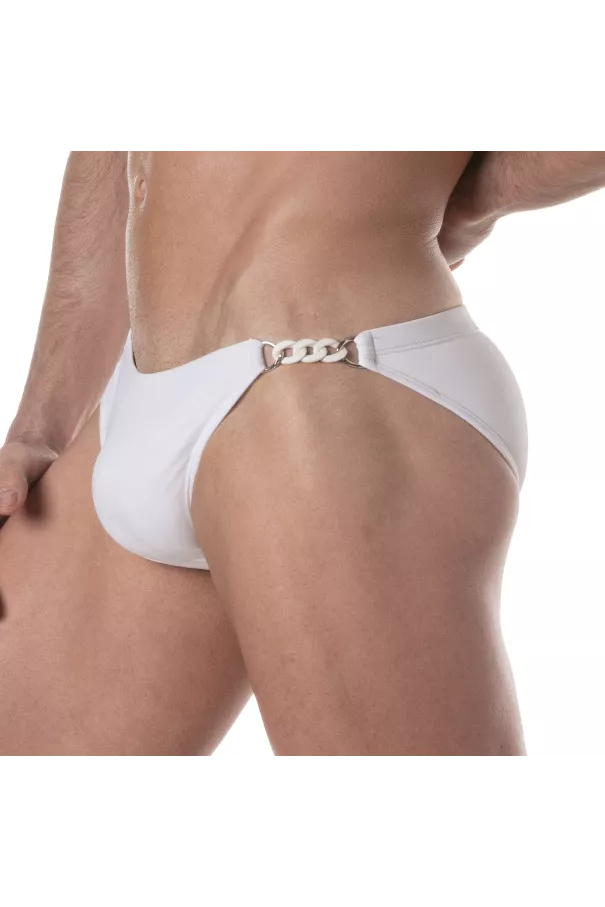 Swim Chain Briefs White