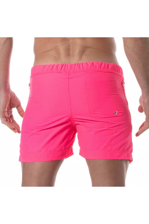 Neon Long Shorts Pink from the back