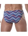 Print Swim Mini Briefs Blue with wave from the back